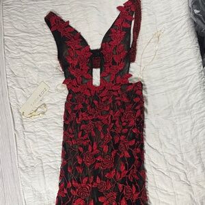Formal long red and black dress